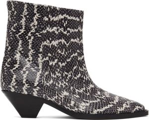 Isabel Marant Black & White Snake Imori Boots