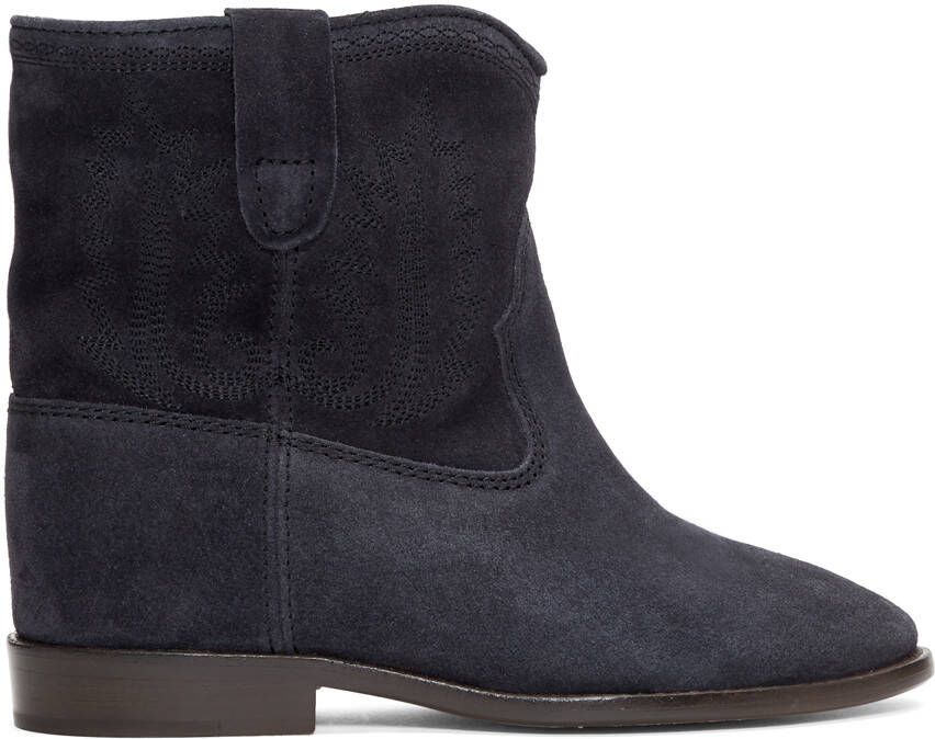 Isabel Marant Black Embroidered Crisi Boots