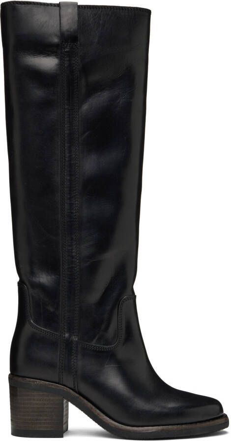 Isabel Marant Black Shiny Leather Tall Boots