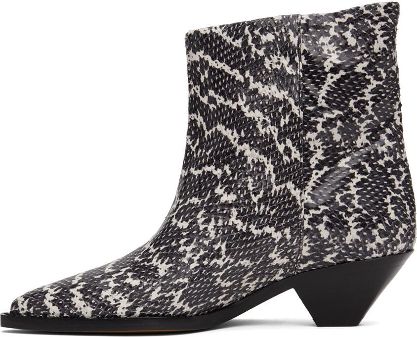 Isabel Marant Black & White Snake Imori Boots - Picture 3