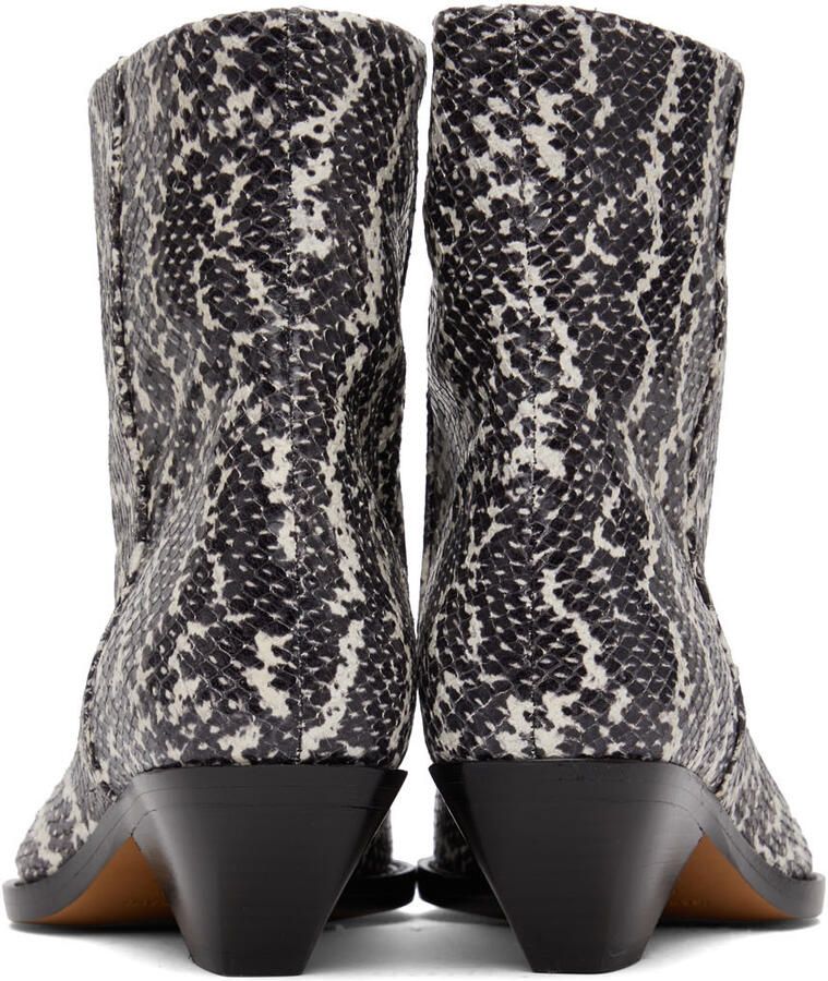 Isabel Marant Black & White Snake Imori Boots - Picture 2