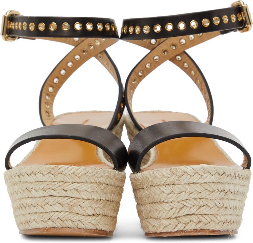 Isabel Marant Black Messer Wedge Sandals