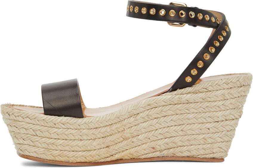 Isabel Marant Black Messer Wedge Sandals - Picture 4