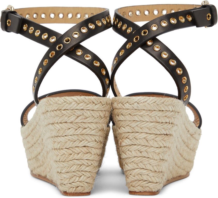 Isabel Marant Black Messer Wedge Sandals - Picture 2