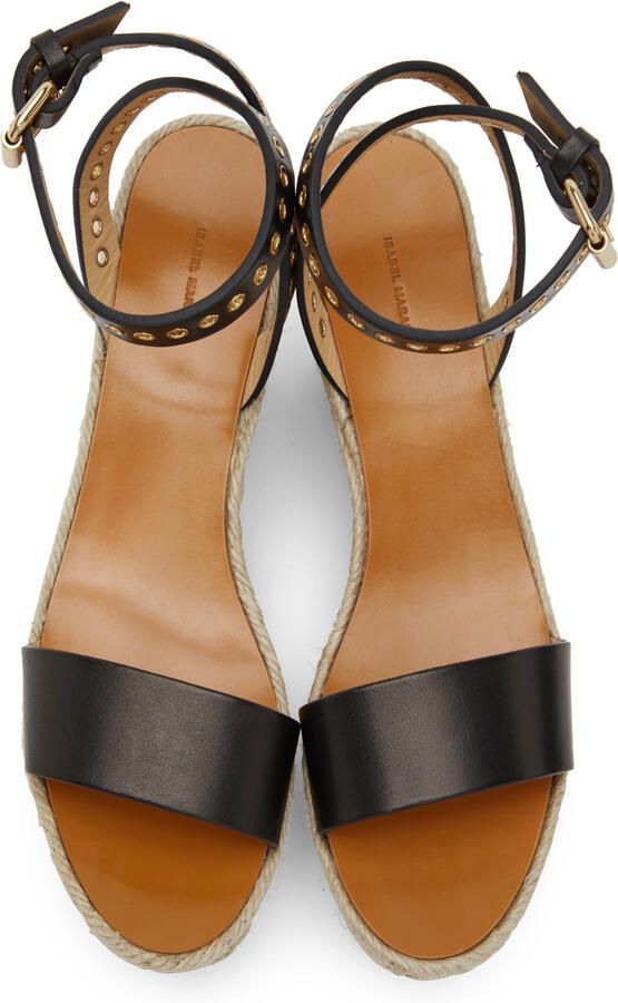 Isabel Marant Black Messer Wedge Sandals - Picture 3