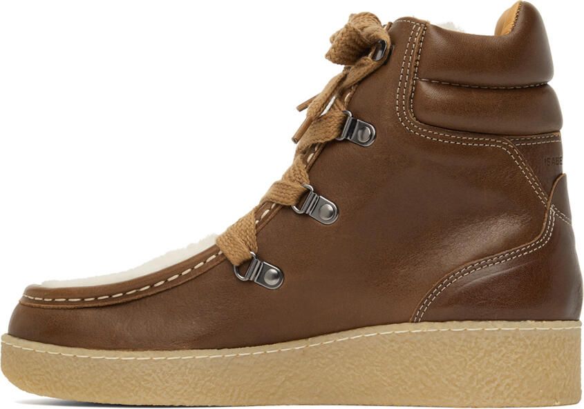 Isabel Marant Brown Shearling Alpaca Ankle Boots - Picture 4