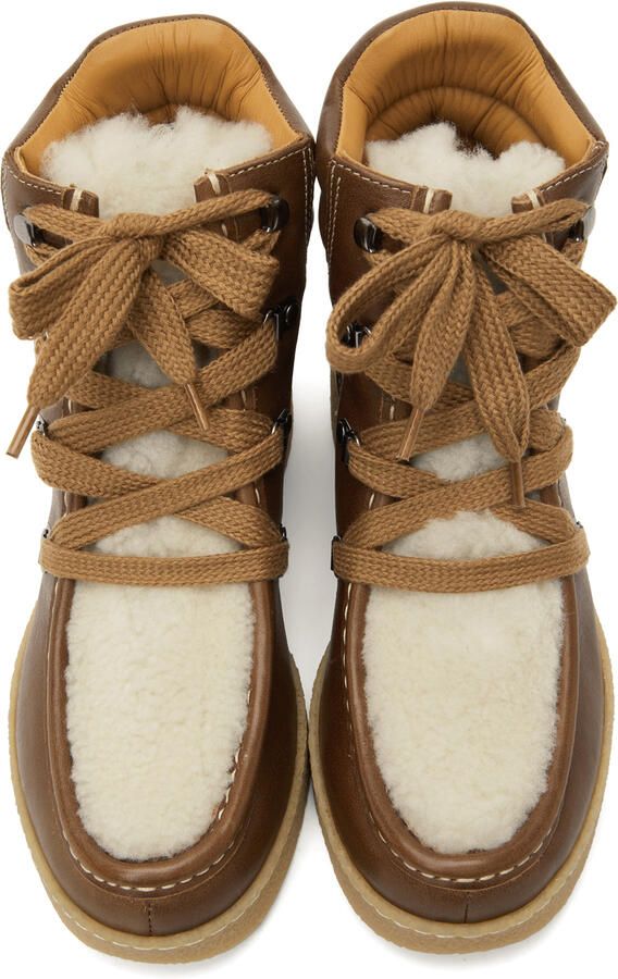 Isabel Marant Brown Shearling Alpaca Ankle Boots - Picture 3