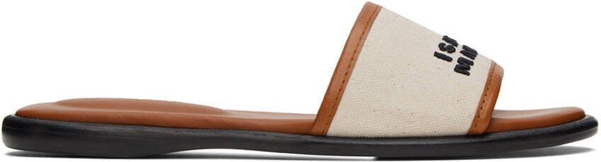 Isabel Marant Off-White & Brown Vikee Sandals