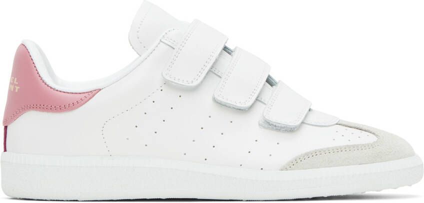 Isabel Marant White & Pink Beth Sneakers