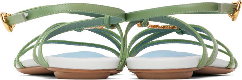 Jacquemus Green 'Les Sandales Pralu Plates' Sandals