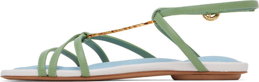 Jacquemus Green 'Les Sandales Pralu Plates' Sandals - Picture 3