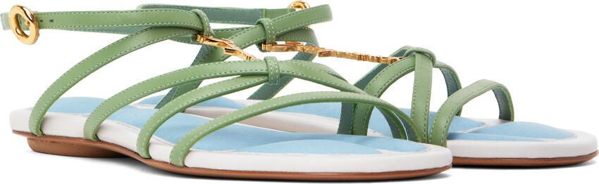 Jacquemus Green 'Les Sandales Pralu Plates' Sandals - Picture 4