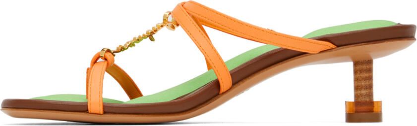 Jacquemus Orange Le Raphia 'Les Sandales Basses Pralu' Heels - Picture 4