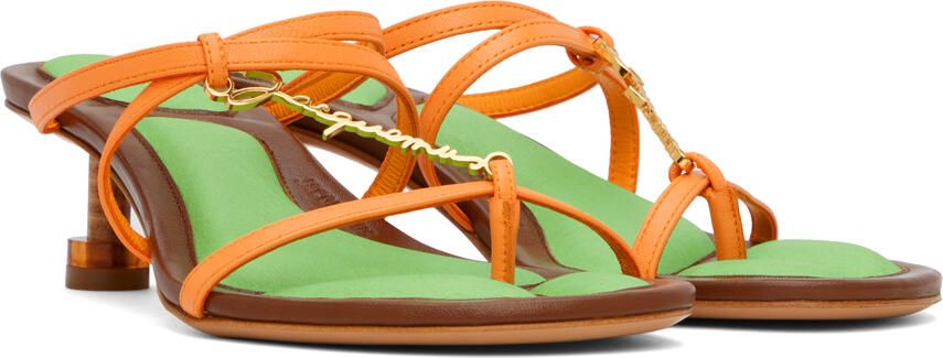 Jacquemus Orange Le Raphia 'Les Sandales Basses Pralu' Heels