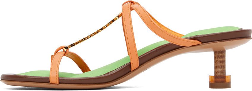 Jacquemus Orange Le Raphia 'Les Sandales Basses Pralu' Sandals - Picture 3