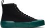 Jil Sander Black & Green High-Top Sneakers - Thumbnail 1