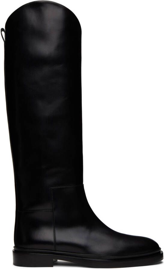 Jil Sander Black Asymmetric Boots