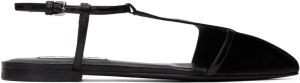 Jil Sander Black Leather Flat Sandals