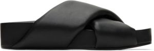 Jil Sander Black Oversize Wrapped Slide Sandals