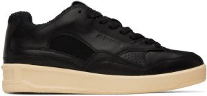 Jil Sander Black Perforated Sneakers