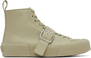 Jil Sander Green Buckle Sneakers