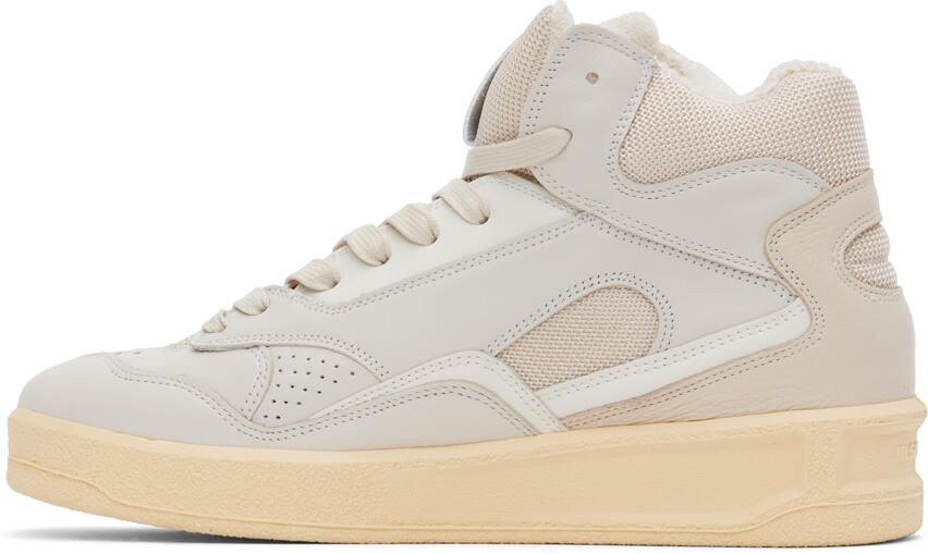 Jil Sander Beige High-Top Sneakers - Picture 3