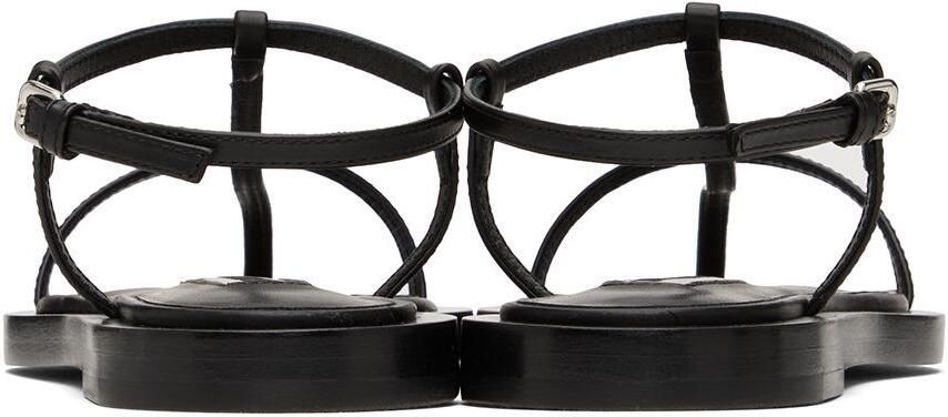 Jil Sander Black Agnellato Flat Sandals