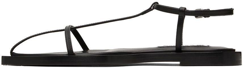 Jil Sander Black Agnellato Flat Sandals - Picture 4