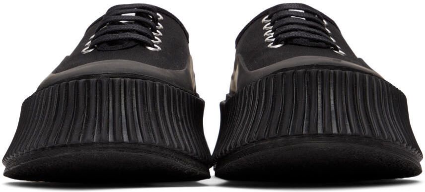 Jil Sander Black Canvas Platform Sneakers