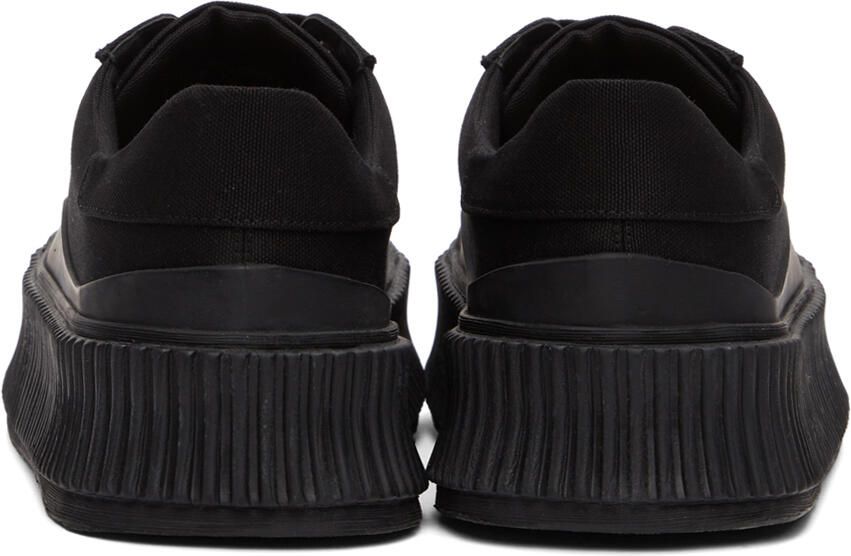 Jil Sander Black Canvas Platform Sneakers