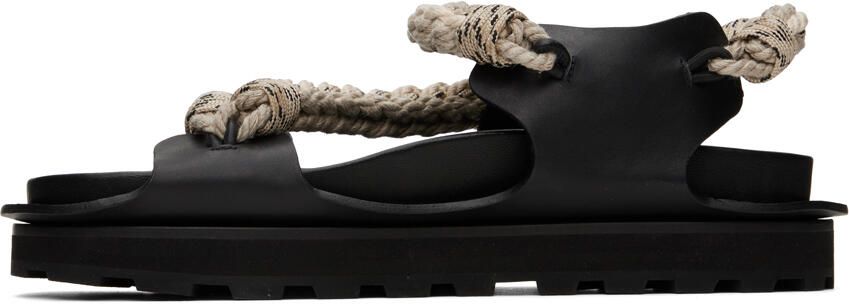 Jil Sander Black Hiking Cord Sandals - Picture 4