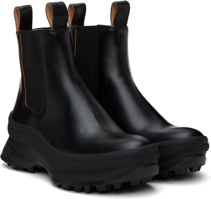 Jil Sander Black Leather Ankle Boots