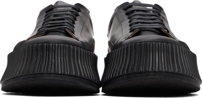 Jil Sander Black Leather Platform Sneakers - Picture 3