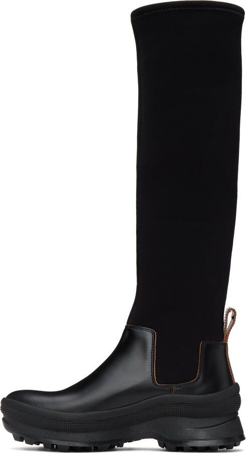 Jil Sander Black Leather Tall Boots - Picture 2