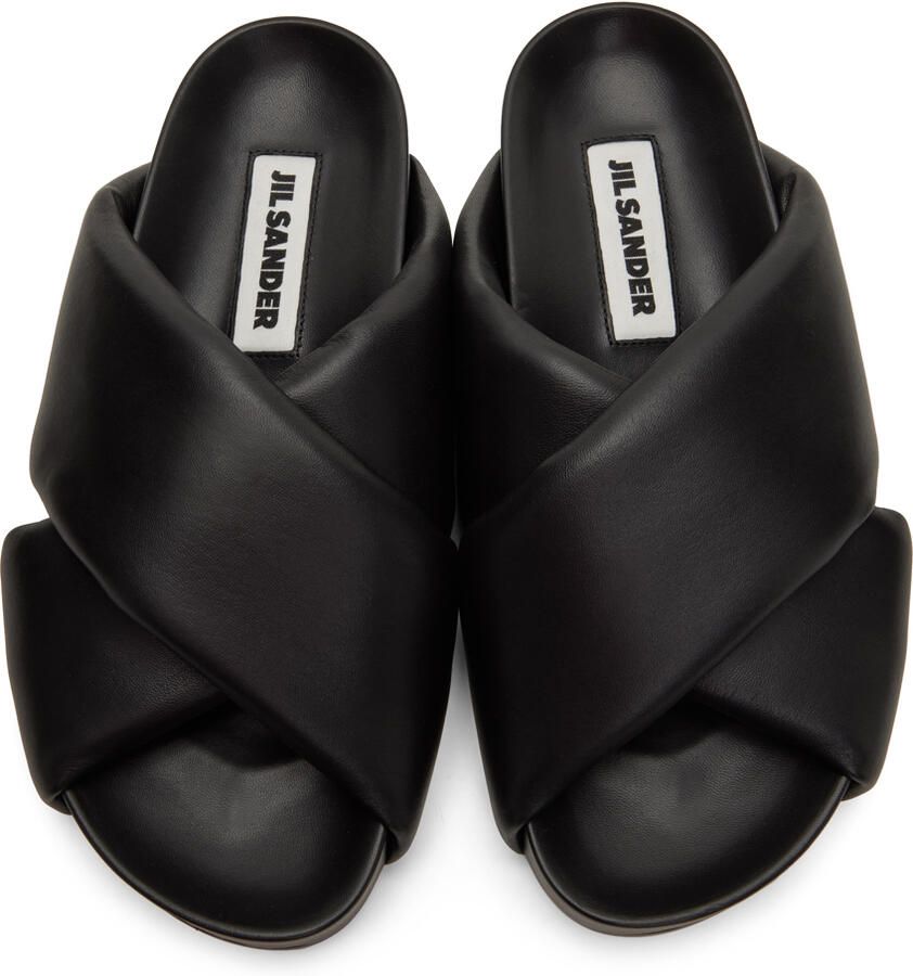 Jil Sander Black Oversize Wrapped Slide Sandals