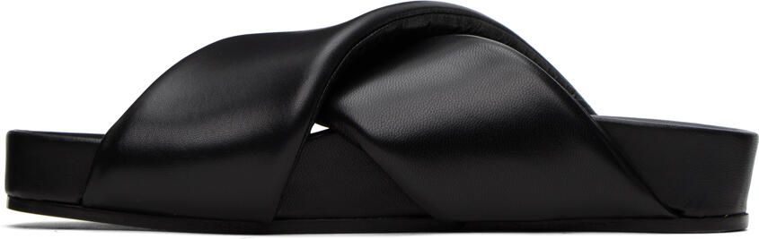 Jil Sander Black Padded Sandals - Picture 4