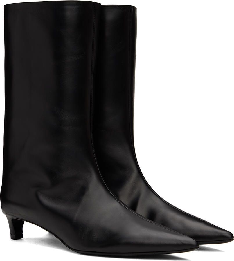 Jil Sander Black Pointed Toe Boots - Picture 3