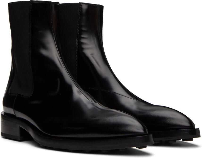 Jil Sander Black Pointed Toe Chelsea Boots - Picture 2
