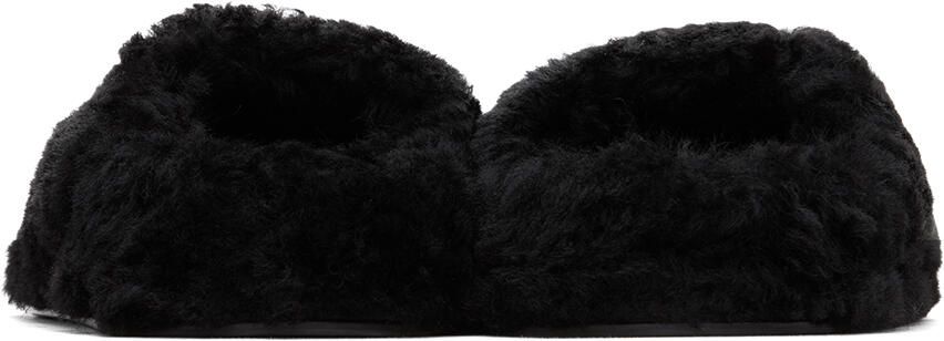 Jil Sander Black Shearling Slippers - Picture 3