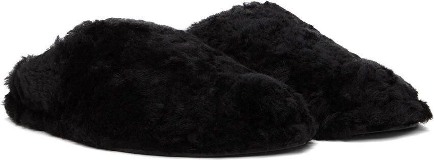 Jil Sander Black Shearling Slippers - Picture 2