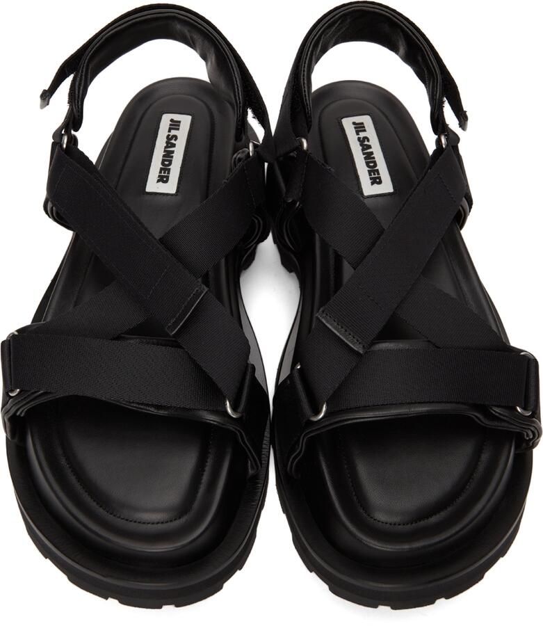 Jil Sander Black Webbing Sandals
