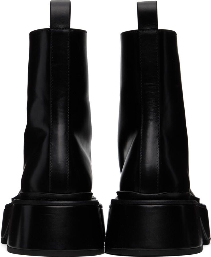 Jil Sander Black Wedge Platform Boots
