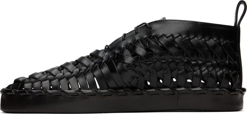 Jil Sander Black Woven Oxfords - Picture 3