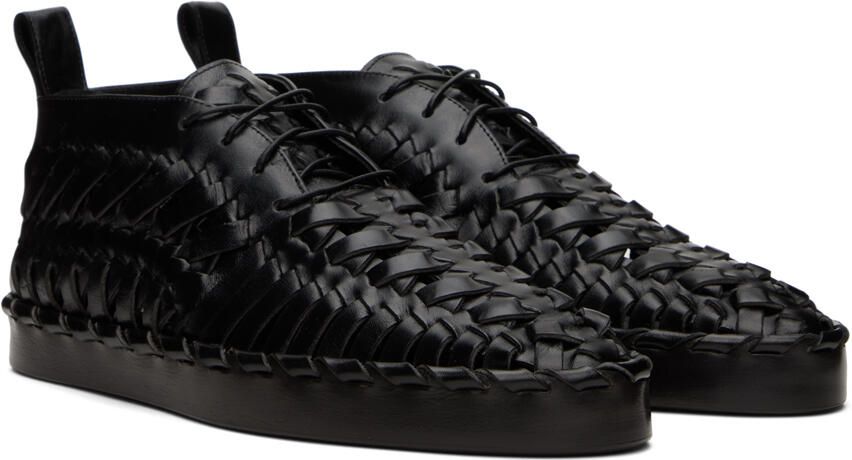 Jil Sander Black Woven Oxfords - Picture 2