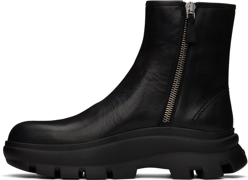 Jil Sander Black Zip Boots - Picture 3