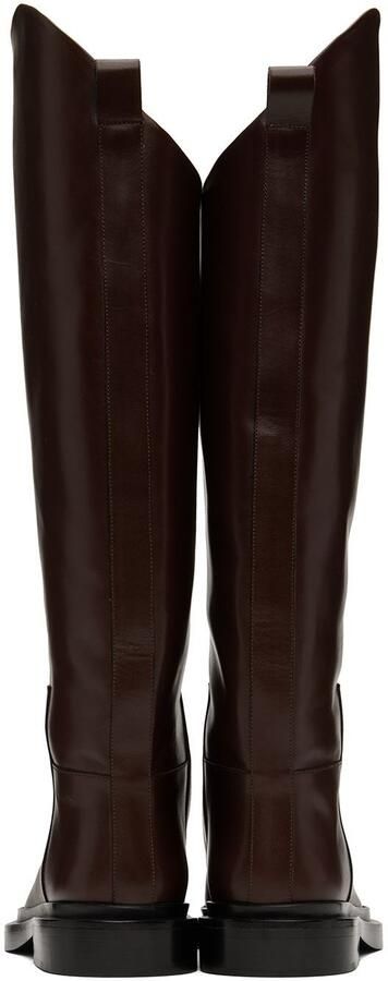 Jil Sander Brown Riding Tall Boots - Picture 5