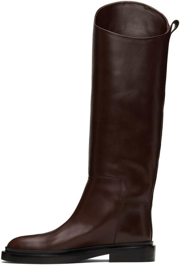 Jil Sander Brown Riding Tall Boots