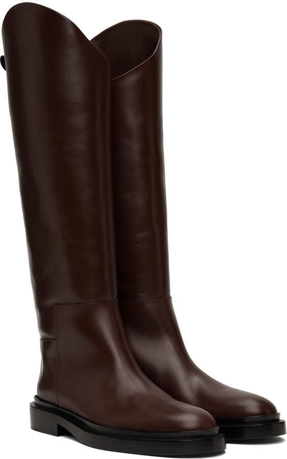 Jil Sander Brown Riding Tall Boots - Picture 3