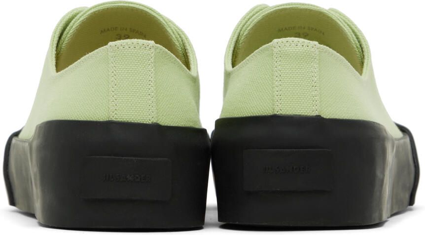 Jil Sander Green & Black Canvas Sneakers