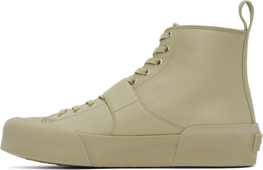 Jil Sander Green Buckle Sneakers - Picture 3